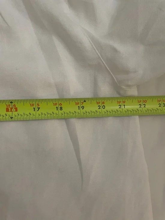 Talbots VTG 90s 100% Irish Linen White Button Down Shirt Womens 14 Utility Pocke - Picture 7 of 11